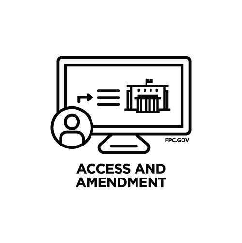Access and amendment black and white icon